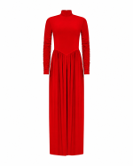 FW-069BR | MAXI DRESS WITH RUCHING AND V-SHAPED WAIST - Image 2