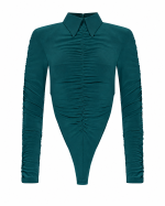 FW-071 | RUCHED BODYSUIT WITH ASYMMETRIC DETAIL - Image 11