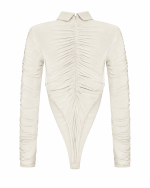 FW-071 | RUCHED BODYSUIT WITH ASYMMETRIC DETAIL - Image 3