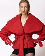 FW-076 | CROPPED COAT WITH OVERSIZED COLLAR