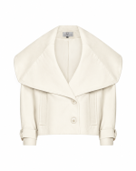 FW-076W | CROP COAT WITH OVERSIZED COLLAR AND WAIST BELT - Image 3