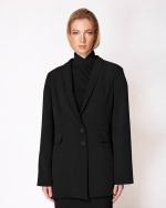 FW-086W | LONGLINE BLAZER WITH TUXEDO COLLAR AND TWO BUTTONS - Image 4