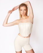 FW-087 | STRAPLESS CORSET WITH VERTICAL TOPSTITCHING