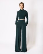 FW-089 | HIGH-WAISTED WIDE-LEG STRETCH JERSEY TROUSERS - Image 10