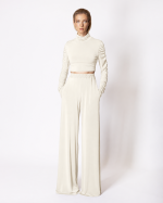 FW-089 | HIGH-WAISTED WIDE-LEG STRETCH JERSEY TROUSERS