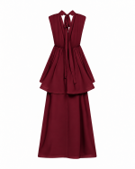 FW-092 | LONG CHIFFON DRESS WITH CROSSOVER BODICE AND ASYMMETRIC FLOUNCE - Image 3