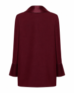 FW-094BR | LONGLINE BLAZER WITH TUXEDO COLLAR AND SATIN DETAILS - Image 5