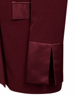 FW-094BR | LONGLINE BLAZER WITH TUXEDO COLLAR AND SATIN DETAILS - Image 4