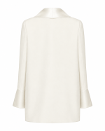 FW-094W | LONGLINE BLAZER WITH TUXEDO COLLAR AND SATIN DETAILS - Image 5
