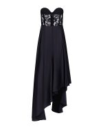 FW-024 | BLACK STRAPLESS DRESS WITH LACE CORSET - Image 3