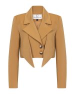 FW-029 | CROPPED STRUCTURED BLAZER WITH STATEMENT POINTED LAPELS & DOUBLE-BUTTON CLOSURE - Image 11