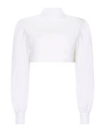 FW-038 | ASYMMETRIC CROPPED BLOUSE WITH WRAP-BACK DETAIL - Image 4