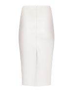 FW-041 | OFF-WHITE HIGH-WAISTED LEATHER MIDI SKIRT WITH BUTTONS - Image 3