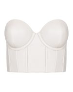 FW-042 | OFF-WHITE LEATHER BUSTIER WITH BONING - Image 4