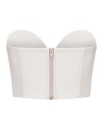 FW-042 | OFF-WHITE LEATHER BUSTIER WITH BONING - Image 5