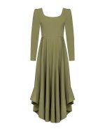 FW-058BR | FITTED MIDI DRESS WITH ASYMMETRIC HEM - Image 11