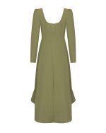 FW-058BR | FITTED MIDI DRESS WITH ASYMMETRIC HEM - Image 12