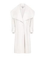 FW-059 | LONGLINE LEATHER COAT WITH OVERSIZED COLLAR - Image 3