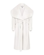FW-059 | LONGLINE LEATHER COAT WITH OVERSIZED COLLAR - Image 4