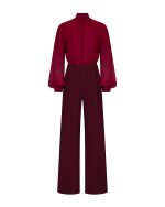 FW-061 | WIDE-LEG JUMPSUIT WITH SHEER SLEEVES - Image 2